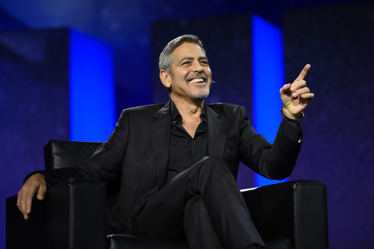 George Clooney on stage at Adobe Summit