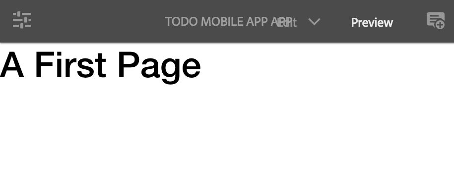 A One Page Mobile App