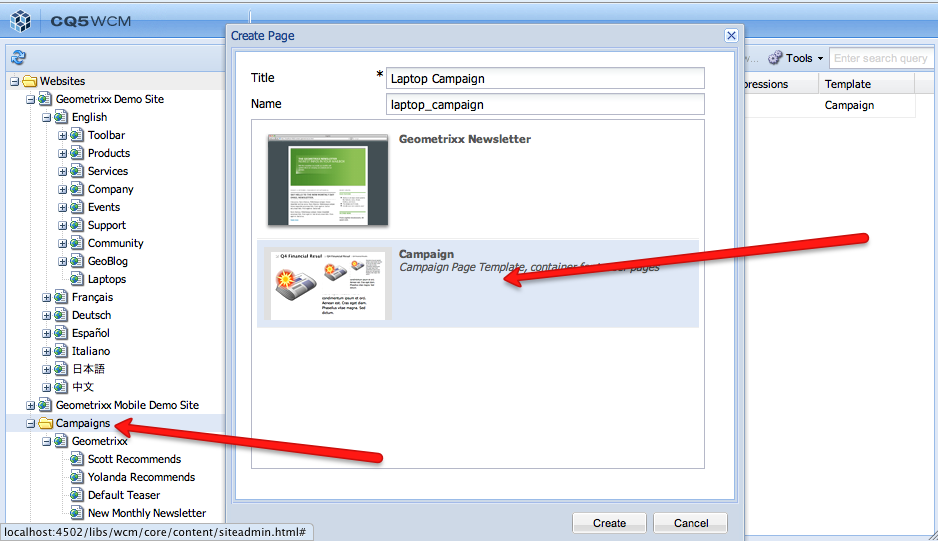 Create CQ Campaign Container